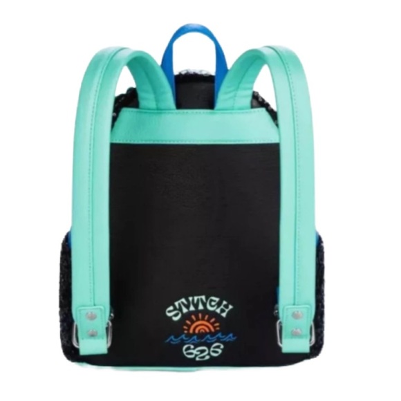 Loungefly Disney Parks Stitch 626 Day Black Neon Sequin Mini Backpack - NWT